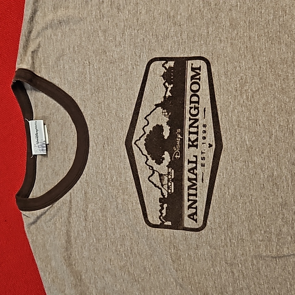 DISNEY Animal Kingdom brown short sleeve graphic tee Large EUC UNISEX